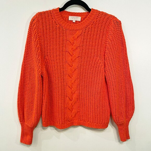 Last Chance! EUC Sezane Jazz 100% Cotton Cable Knit Sweater Orange XS - Picture 3 of 8